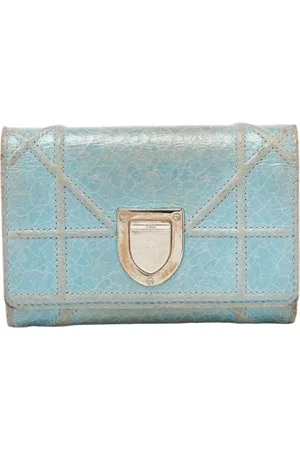 Dior Pre-owned, Kobieta, Niebieski, ONE SIZE, Pre-owned skórzane portfele