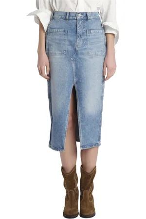 Scotch&Soda Spódnice, Kobieta, Niebieski, L, Denim, Dżinsowa Spódnica Longuette Niebieska