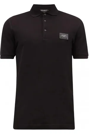 Dolce & Gabbana Koszulki, Mężczyzna, Czarny, S, Czarna koszulka polo z krótkim rękawem