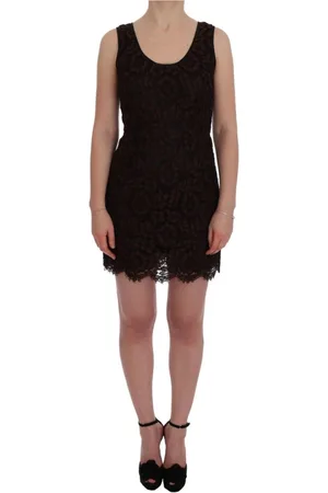 Dolce & Gabbana Sukienki, Kobieta, brązowy, S, Bordowy Kwiatowy Sukienka Sheath