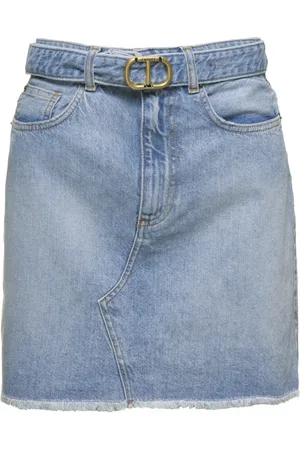 Twin-Set Spódnice, Kobieta, Niebieski, S, Denim, Denim Skirts