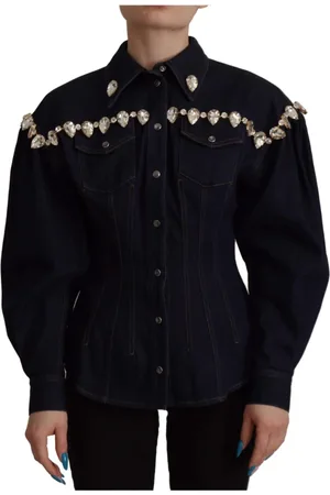 Dolce & Gabbana Kurtki, Kobieta, Niebieski, L, Denim, Trench Coats