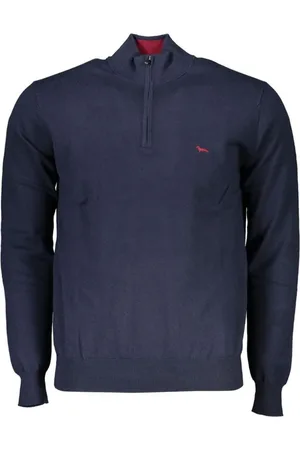 HARMONT&BLAINE Swetry, Mężczyzna, Niebieski, L, Len, Turtlenecks