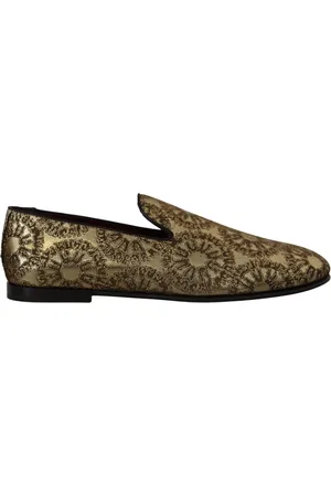 Dolce & Gabbana Buty, Mężczyzna, Wielobarwność, 43 EU, Złote Mokasynyy dla Mężczyzn