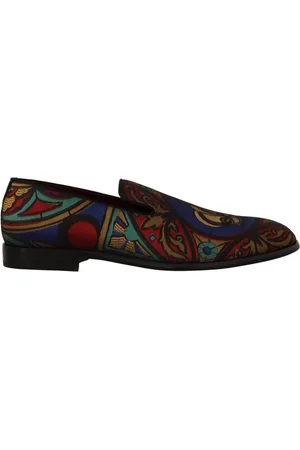 Dolce & Gabbana Buty, Mężczyzna, Wielobarwność, 43 EU, Wielokolorowe Jacquard Crown Mokasyny Buty