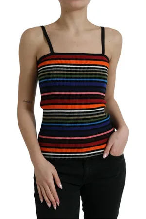 Dolce & Gabbana Koszulki, Kobieta, Wielobarwność, 3XS, Sleeveless Tops