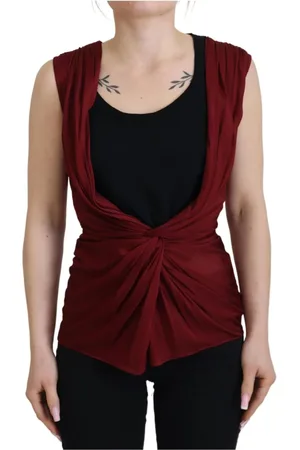Dolce & Gabbana Koszulki, Kobieta, Czerwony, XS, Sleeveless Tops