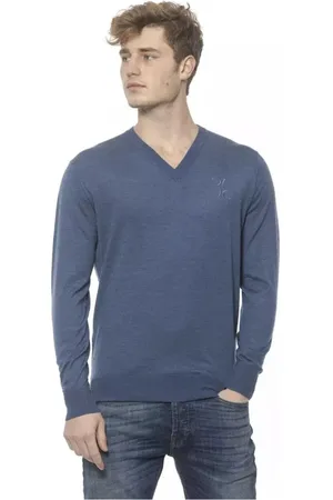 BILLIONAIRE Swetry, Mężczyzna, Niebieski, S, Kaszmir, V-neck Knitwear