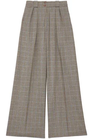 Inès de la Fressange Spodnie, Kobieta, Wielobarwność, M, Marlène Houndstooth Wide-Leg Spodnie