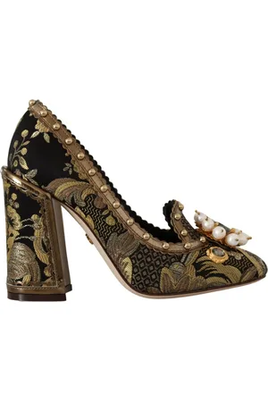 Dolce & Gabbana Buty, Kobieta, Wielobarwność, 36 EU, Kryształowe Pompki z Kwiatowym Wzorem