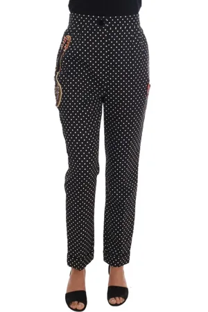 Dolce & Gabbana Spodnie, Kobieta, Czarny, S, Rayon, Slim-fit Trousers
