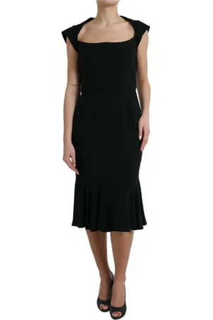 Dolce & Gabbana Sukienki, Kobieta, Czarny, L, Midi Sukienki