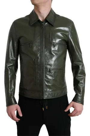 Dolce & Gabbana Kurtki, Mężczyzna, Zielony, L, Leather Kurtki