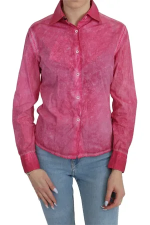 ERMANNO SCERVINO Bluzki, Kobieta, Różowy, S, Bawełna, Elegancka Różowa Bluzka Polo