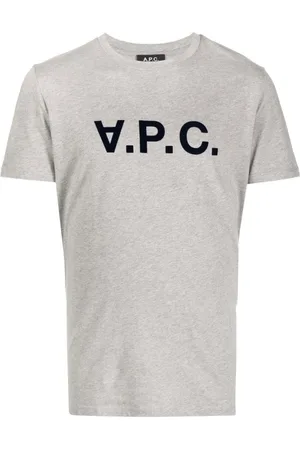 A.P.C. Koszulki, Mężczyzna, Szary, S, Bawełna, Szara bawełniana koszulka z nadrukiem logo