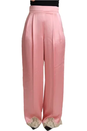 Dolce & Gabbana Spodnie, Kobieta, Różowy, S, Nylon, Wide Trousers