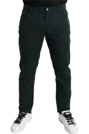 Dolce & Gabbana Jeansy, Mężczyzna, Zielony, XL, Slim-fit Trousers