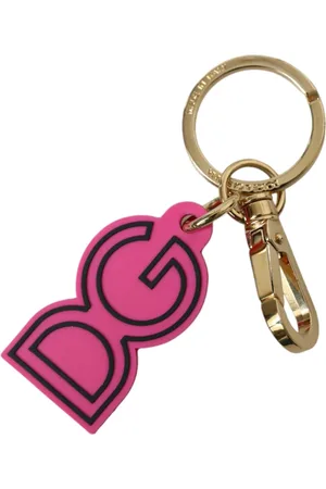 Dolce & Gabbana Akcesoria, Kobieta, Różowy, ONE SIZE, Elegancki Złoto Różowy Brelok z Logo