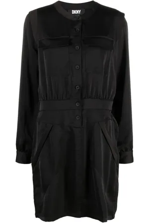 DKNY Sukienki, Kobieta, Czarny, M, Midi Sukienki