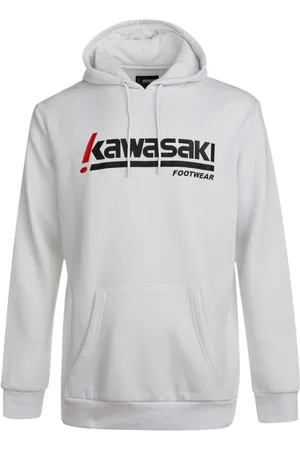 Kawasaki Bluzy, Mężczyzna, Biały, L, Retro Style Hooded Sweatshirt