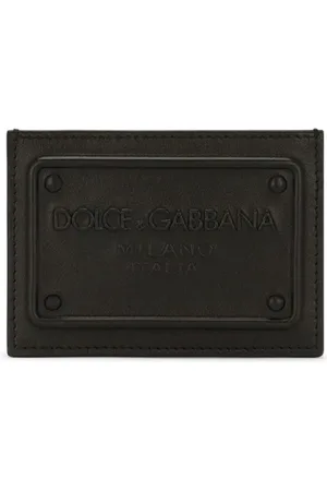 Dolce & Gabbana Akcesoria, Mężczyzna, Czarny, ONE SIZE, Czarna skórzana portmonetka z logo