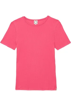 Inès de la Fressange Koszulki, Kobieta, Różowy, L, Bawełna, T-shirt z żebrowanym wzorem w stylu Ella