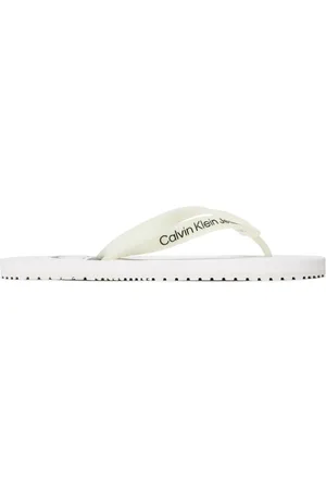 Calvin Klein Buty, Mężczyzna, Biały, 41 EU, Męskie Klapki Kolekcja Wiosna/Lato