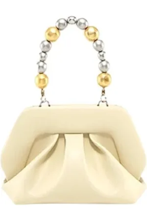 THEMOIRÈ Torebki, Kobieta, Beżowy, ONE SIZE, Apple Beads Clutch Torba Eco Tkanina