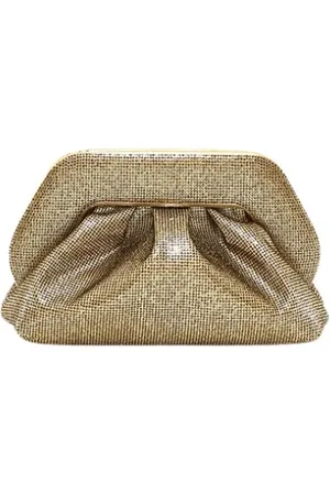 THEMOIRÈ Torebki, Kobieta, Żółty, ONE SIZE, Złota Clutch Strass Wegańska Tkanina