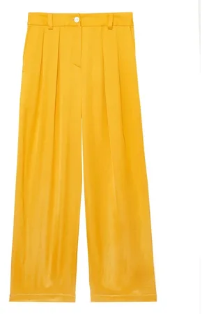 Inès de la Fressange Spodnie, Kobieta, Żółty, 2XS, Rayon, Żółte Spodnie Luciano Wide-Leg