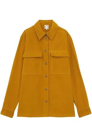 Inès de la Fressange Kurtki, Kobieta, Żółty, M, Bawełna, Sametowa Chandler Overshirt w Ochre