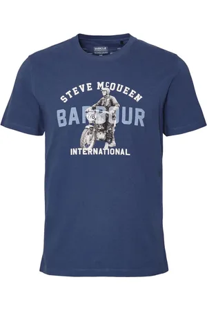 Barbour Koszulki, Mężczyzna, Niebieski, L, Bawełna, Speedway T-Shirt Wyprany Kobalt