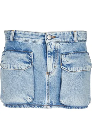Icon Denim Spódnice, Kobieta, Niebieski, W25, Denim, Jasnoniebieska Spódnica Dżinsowa z Kieszeniami