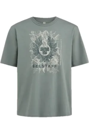 Belstaff Koszulki, Mężczyzna, Zielony, M, Mapa Mineral T-shirt