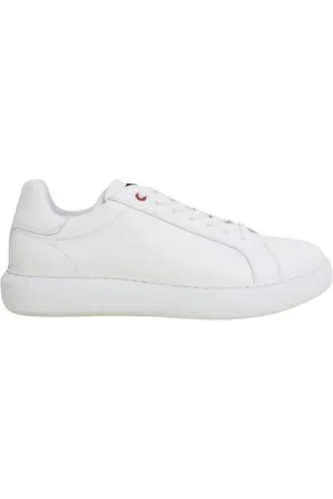 Peuterey Buty, Mężczyzna, Biały, 46 EU, Skóra, Białe skórzane sneakersy