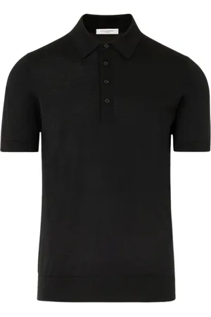 Paolo Pecora Koszulki, Mężczyzna, Czarny, L, Premium Czarna Koszulka Polo