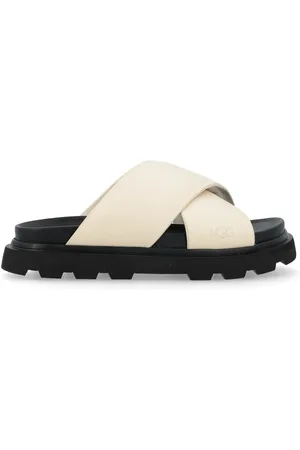 UGG Buty, Kobieta, Biały, 41 EU, Biała skórzana sandał Crossband
