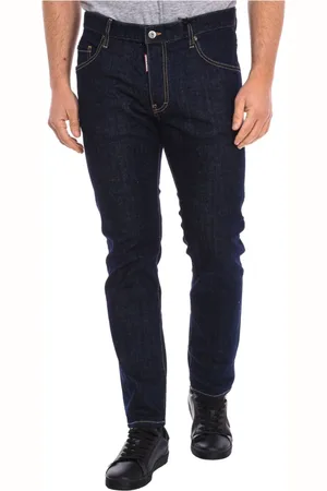 Dsquared2 Jeansy, Mężczyzna, Niebieski, L, Bawełna, Długie Spodnie Prosty Krój
