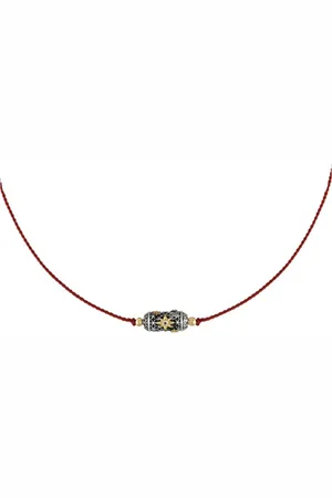 Dorothée Sausset Akcesoria, Kobieta, Wielobarwność, ONE SIZE, Len, Rakhi MY Universe Choker Naszyjnik