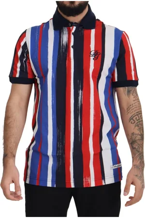 Dolce & Gabbana Koszulki, Mężczyzna, Wielobarwność, S, Wielokolorowy Polo T-shirt z bawełny w paski