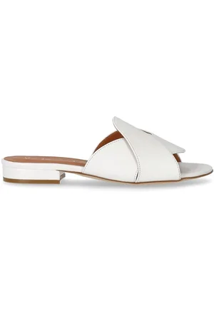Via Roma Buty, Kobieta, Biały, 36 EU, Biała Skórzana Ślizgaczka z Krzyżem