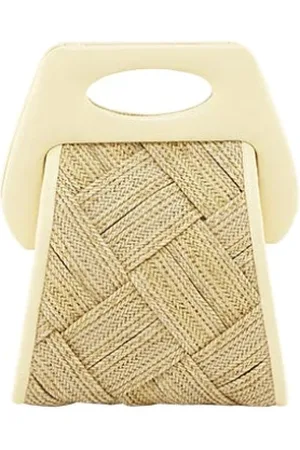 THEMOIRÈ Torebki, Kobieta, Żółty, ONE SIZE, Słomkowa Mini Torebka z Odłączanym Paskiem