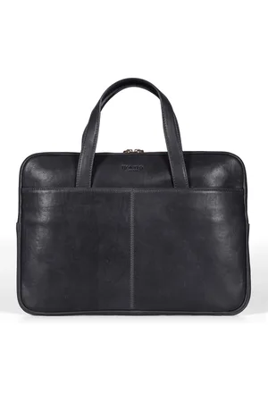 Howard London Torebki, Mężczyzna, Czarny, ONE SIZE, Skóra, Czarna Skórzana Torba na Laptopa