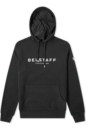 Belstaff Bluzy, Mężczyzna, Czarny, S, Bawełna, Bluza z Kapturem 1924 w Kolorze Czarnym i Białym