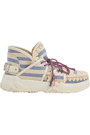 Mou Buty, Kobieta, Wielobarwność, 36 EU, Zamsz, Paski Tkanina Buty na Sznurowadła