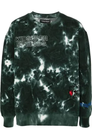 KIDSUPER STUDIOS Bluzy, Mężczyzna, Zielony, S, Zielony Sweter z Wzorem Tie-Dye