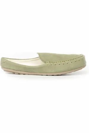 Mou Buty, Kobieta, Zielony, 39 EU, Len, Letni Mocassin Slip-On w Szałwiowej Zieleni