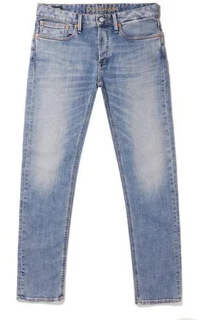 Denham Jeansy, Mężczyzna, Niebieski, W33 L34, Niebieskie Spodnie Slim Fit z Autentycznym Wyglądem