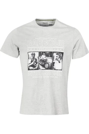 Barbour Koszulki, Mężczyzna, Szary, L, Bawełna, Steve Mc Queen Reel T-Shirt Grey Marl