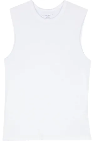 OFFICINE GENERALE Koszulki, Kobieta, Biały, S, Bawełna, Biała Tank Tee Lyocell Bawełna